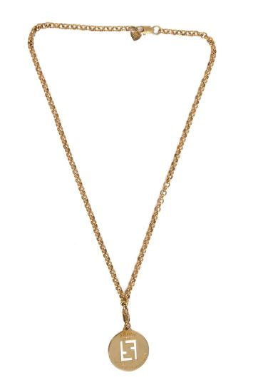 fendi id pendant c|FENDI Crystal ID Pendant Gold 1355390 .